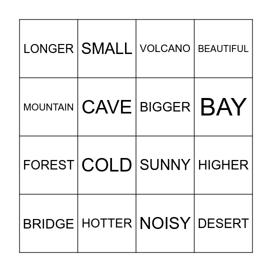 Our Planet Bingo Card