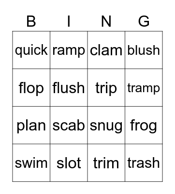 Barton Bingo Book 3: Lessons 1 & 2 Bingo Card