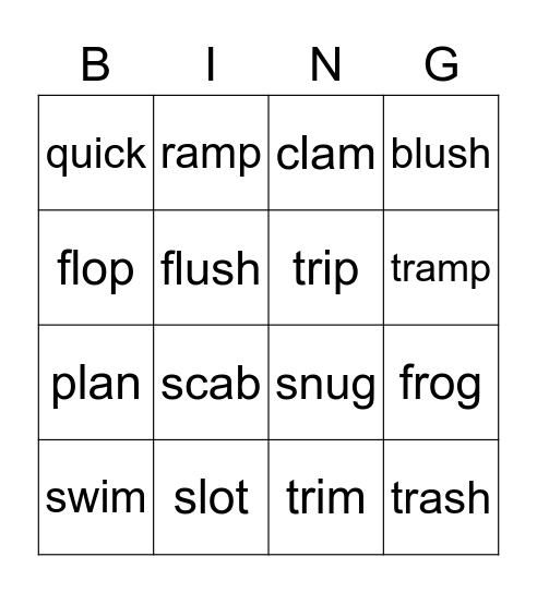 Barton Bingo Book 3: Lessons 1 & 2 Bingo Card
