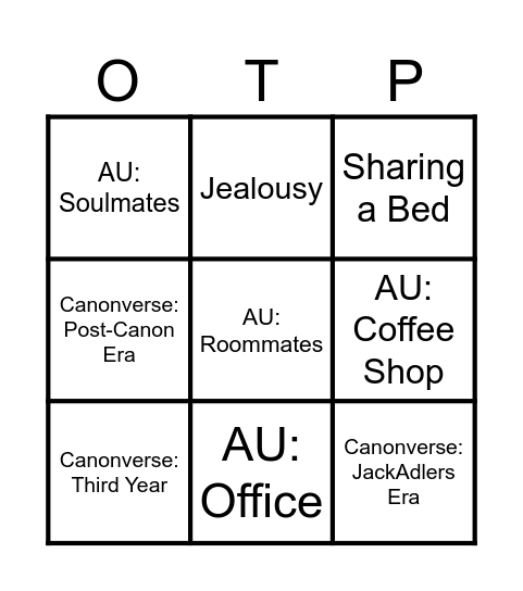 Kagehina Trope Bingo Card