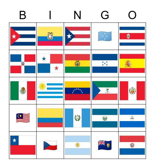 Las Banderas Bingo Card