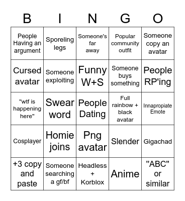 Catalog Creator Bingo? Bingo Card