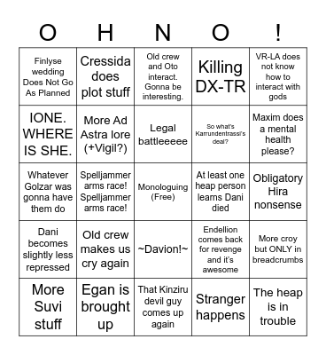 Dani season! Dani season! Dani season! Bingo Card