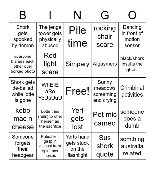 Phabmo Bingo Card