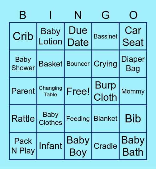 Baby Bingo Card