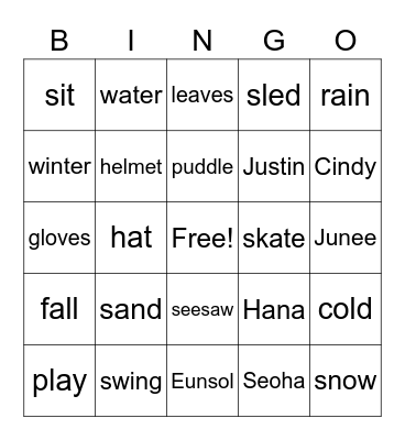 We can play! Bingo Card