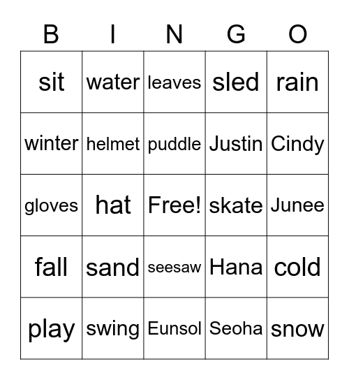 We can play! Bingo Card