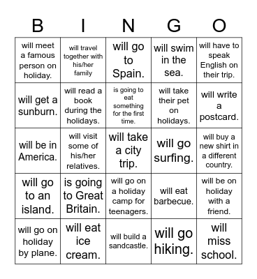 Holiday Bingo - Find a person who... Bingo Card