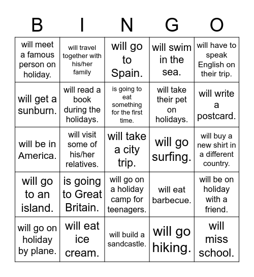 Holiday Bingo - Find a person who... Bingo Card