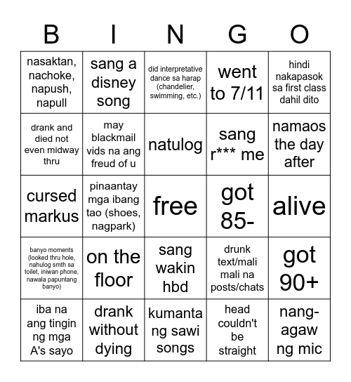 wakin's silong iconic moments Bingo Card