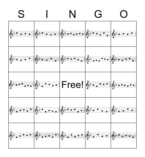 Solfege Bingo Card