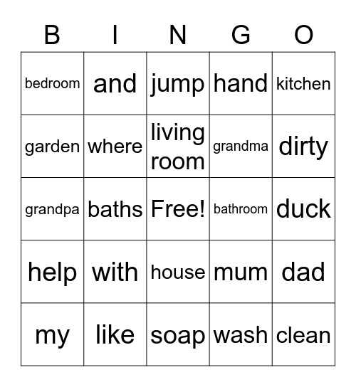 LS 2 Unit 1 My House Bingo Card