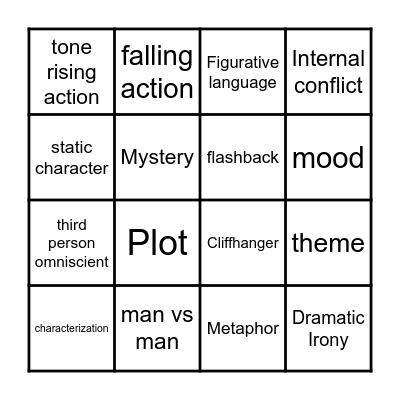 BSPSY 2-3_BINGO_LITERARY ELEMENTS Bingo Card