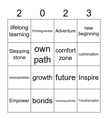 Graduation Cliches Bingo Card