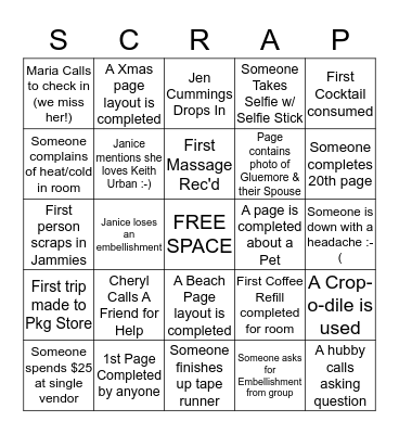 GLUEMORE GIRL BINGO Card