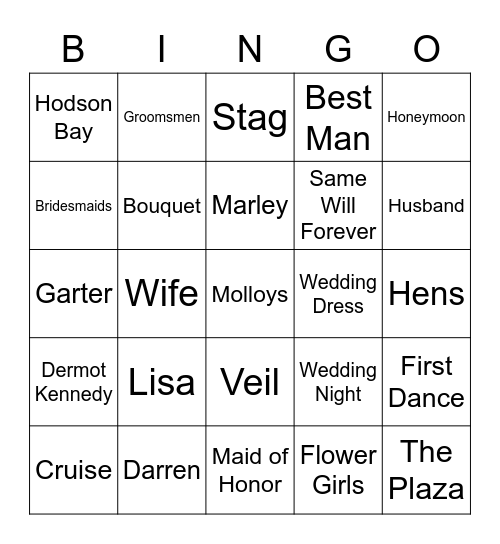 Miss to Mitten - Lisa's Hens Kilkenny May 2023 Bingo Card