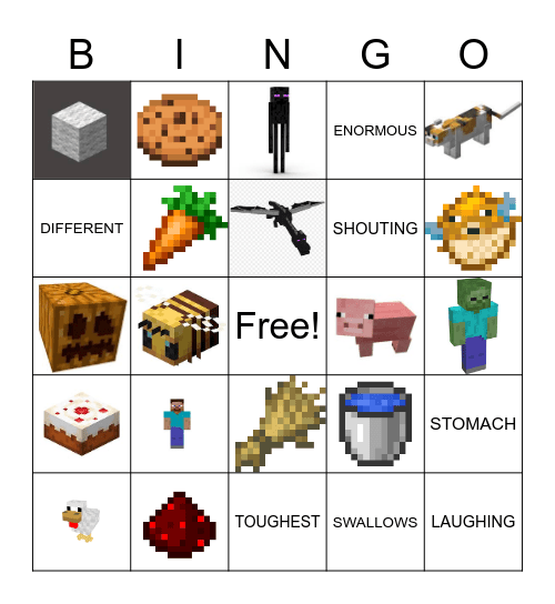 Minecraft Bingo Card