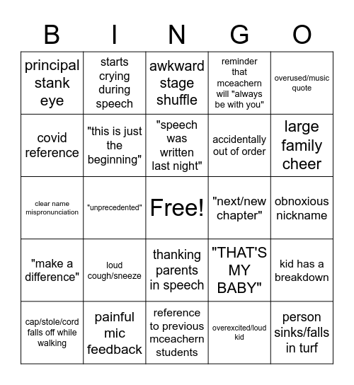 mhs grad bingo 2023 Bingo Card