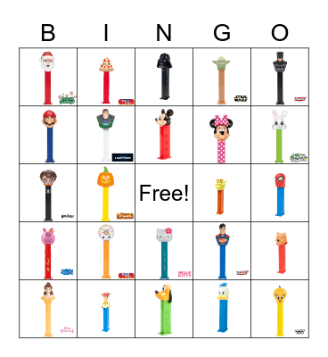 Pez Dispensers Bingo Card