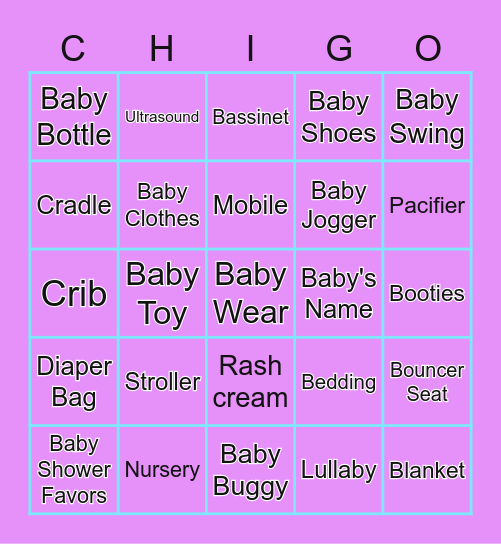 Let's Play Chigo! Bingo Card