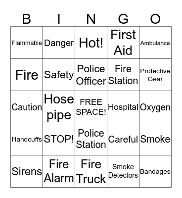 Safety Bingo  Bingo Card