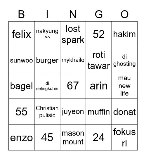 game toksik Bingo Card