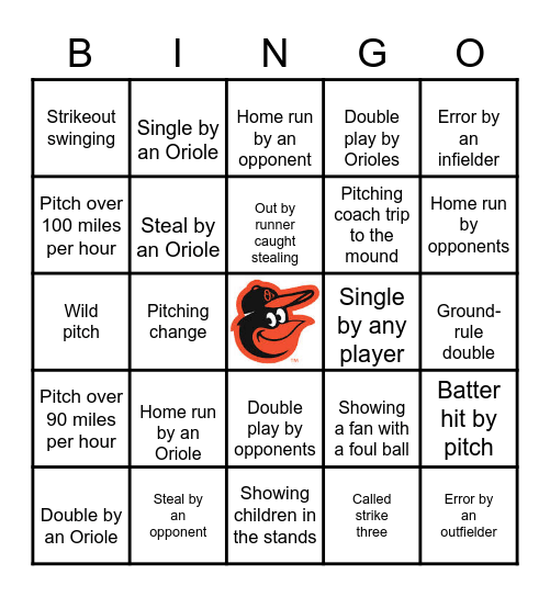 Baseball Bingo Card