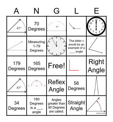 Angles Bingo Card