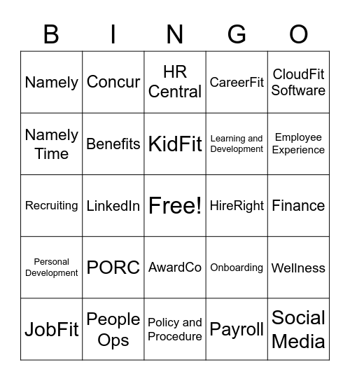 People Ops Bingo Card