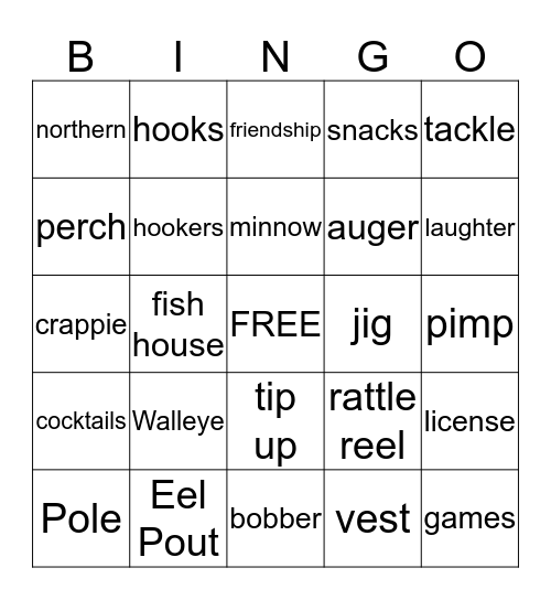 Fish Bingo Card