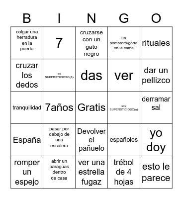 supersticiones Bingo Card