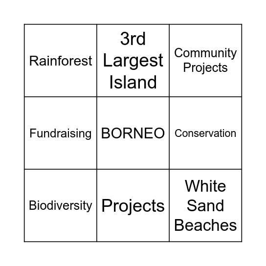 BINGO 4 BORNEO Bingo Card