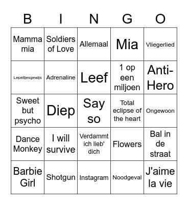 Muziekkien Swingpaleis 2.0 Bingo Card