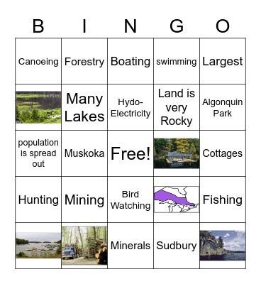 The Canadian Shield Bingo Card