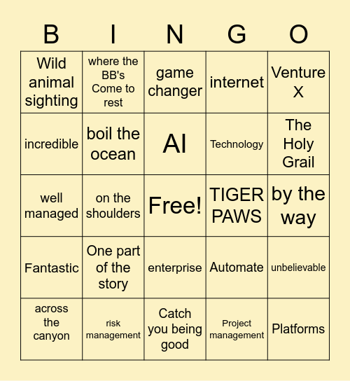 Bingo with Rich Bingo Card