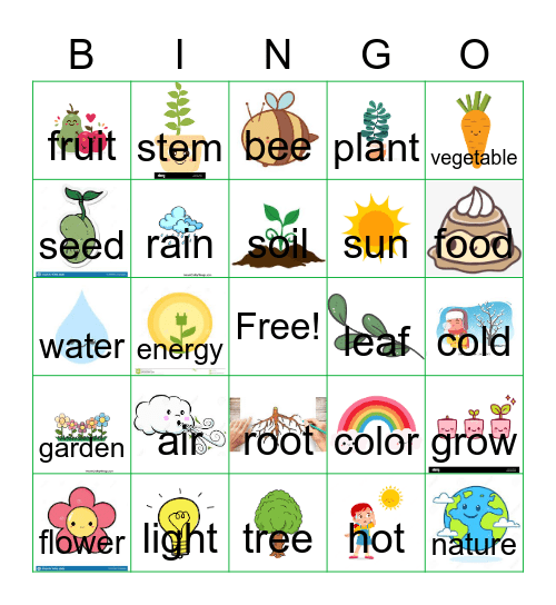 Plant Bingo Card