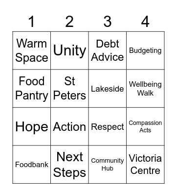 Compassion Acts Bingo Card