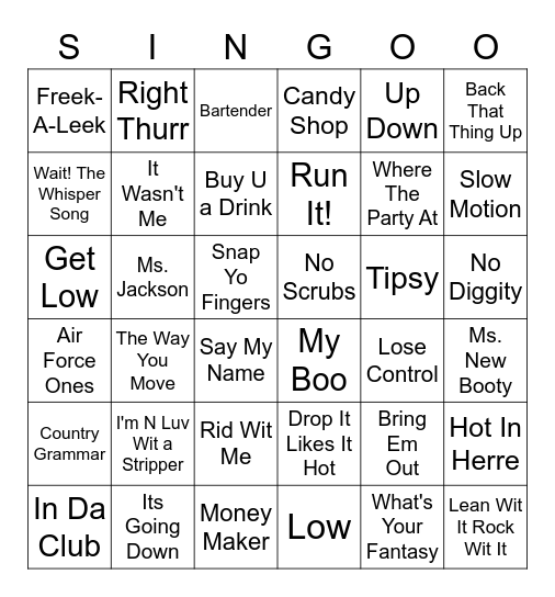 LAKEHOUSE SINGO Bingo Card