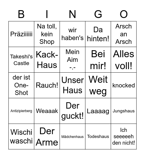 Ashika Bingo Card