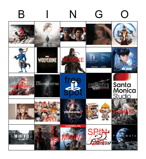 PS Showcase Bingo Card