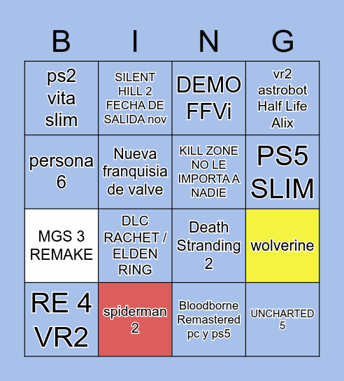 showcase bien Bingo Card