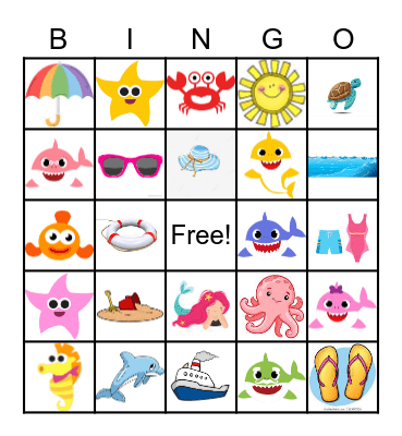 Sea Party Bingo Card