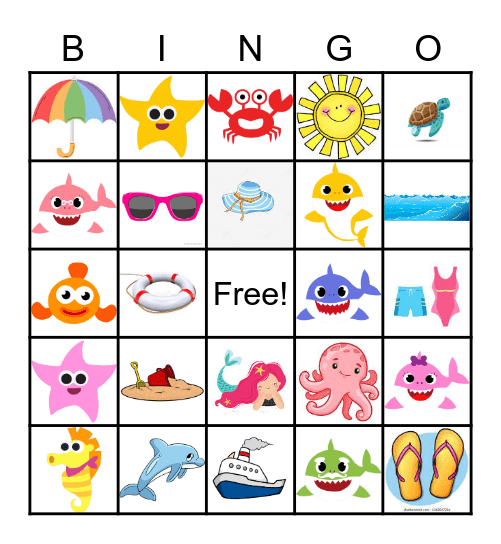 Sea Party Bingo Card