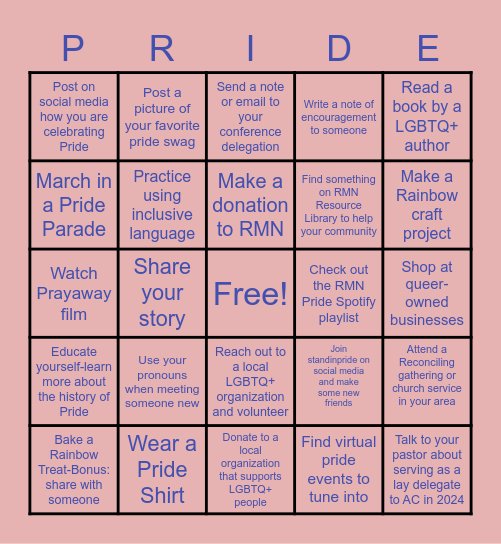 RMN Pride BINGO 2023 Bingo Card