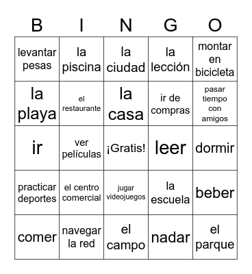 Lugares Bingo Card