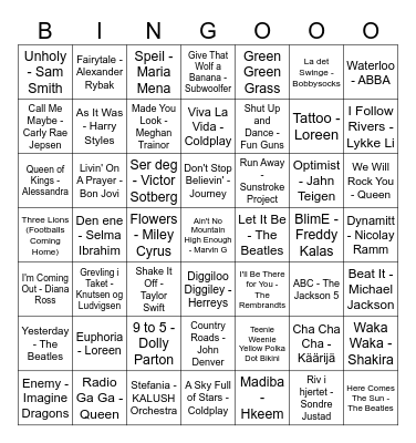 Musical Bingo! Bingo Card