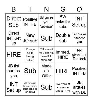 Recruiting Bingo Card