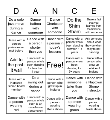 SWINGO TIME! Bingo Card