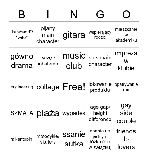 bl Bingo Card