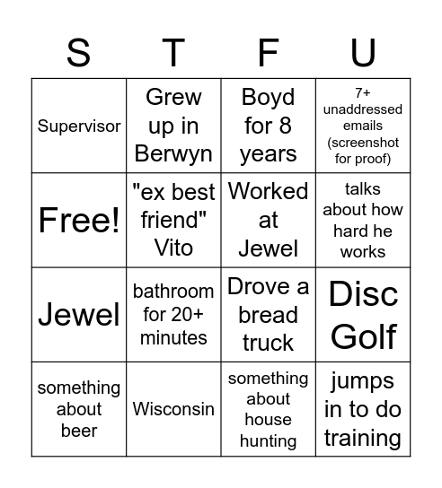 MAS Bingo Card